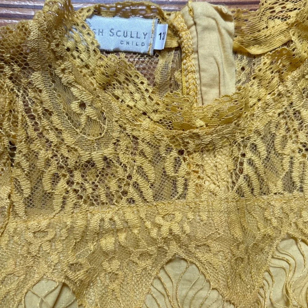 Trish Scully Lace Dress Kids Yellow Excellent‎ Boho Special Occasion SIZE 12M